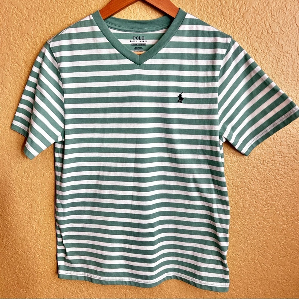 Polo Ralph Lauren V-Neck  Striped Short Sleeve Tee